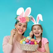 44 τμχ/σετ Διακοσμήσεις για χαρούμενο πασχαλινό πάρτι Lovely Rabbit Photo Booth Props Πασχαλινά πολύχρωμα αυγά Photobooth Props Προμήθειες για πάρτι