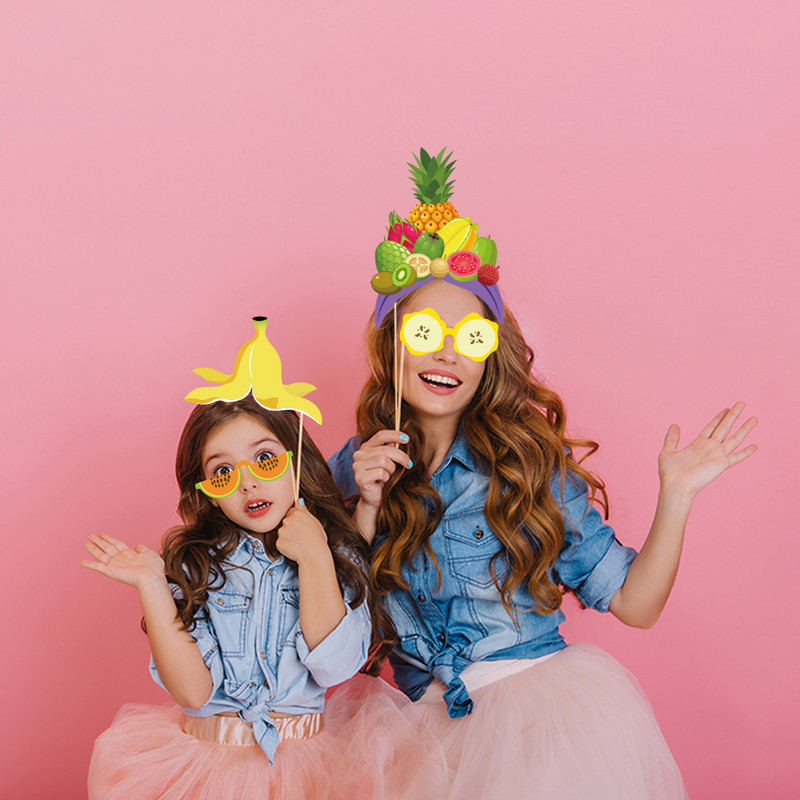 DIY Căpșuni Pepene Pepene Banană Recuzită Photobooth Carduri cu fructe de vară Decoratiuni pentru petreceri Recuzită pentru cabina foto Rechizite pentru petrecerea de aniversare