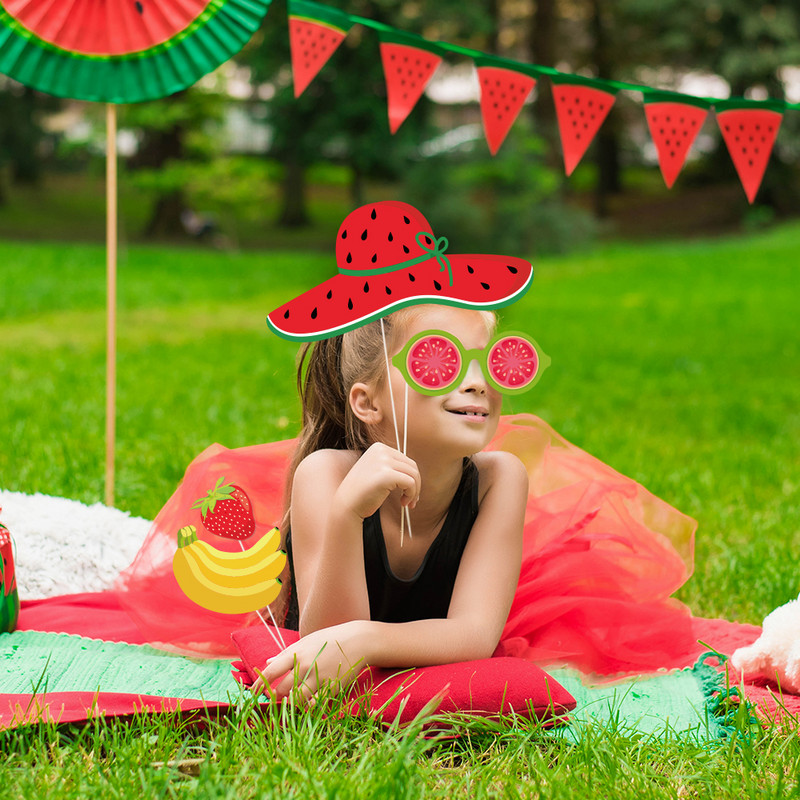 DIY Căpșuni Pepene Pepene Banană Recuzită Photobooth Carduri cu fructe de vară Decoratiuni pentru petreceri Recuzită pentru cabina foto Rechizite pentru petrecerea de aniversare