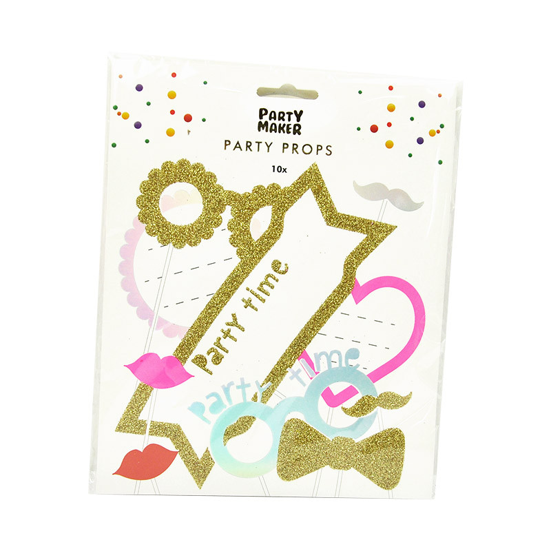 10 buc. Kit pentru cabină foto amuzant pentru petrecere, accesorii DIY, mustață, buze, ochelari, accesorii pentru cabină foto, pentru petrecere, naștere