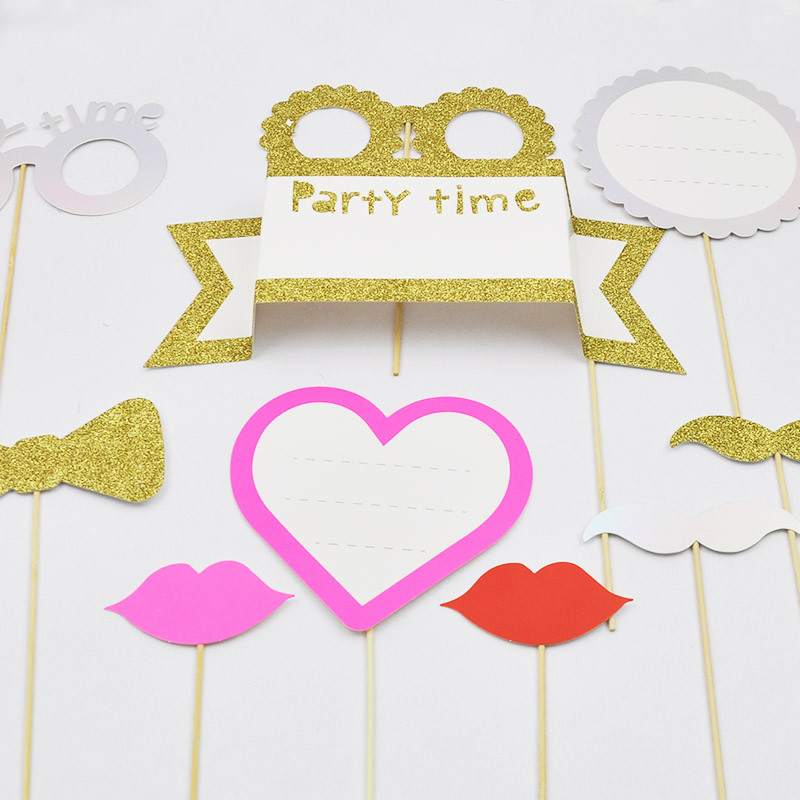 10 buc. Kit pentru cabină foto amuzant pentru petrecere, accesorii DIY, mustață, buze, ochelari, accesorii pentru cabină foto, pentru petrecere, naștere