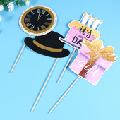 Set de 12 bucăți pentru petrecere Rechizite pentru petrecere cu sclipici din hârtie pentru petrecerea foto de zi de naștere