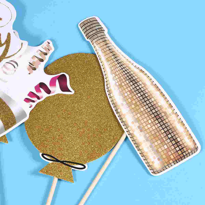 Set de 12 bucăți pentru petrecere Rechizite pentru petrecere cu sclipici din hârtie pentru petrecerea foto de zi de naștere