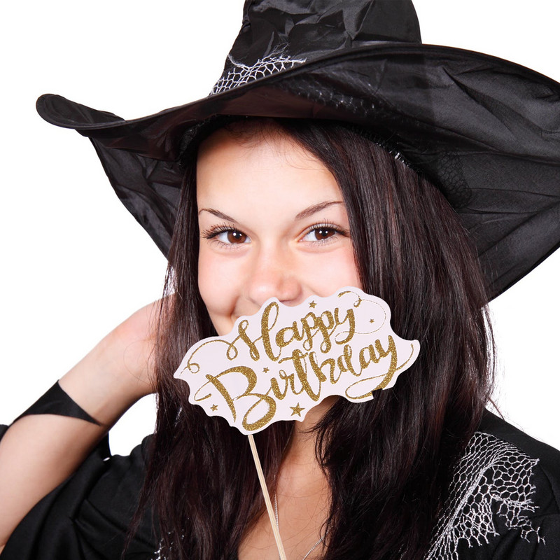 Set de 12 bucăți pentru petrecere Rechizite pentru petrecere cu sclipici din hârtie pentru petrecerea foto de zi de naștere