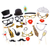 Recuzită foto de nuntă Cabină foto Papion leopard Decorație amuzantă Kit de recuzită pentru favoare de petrecere Kit foto Furnizor de petreceri