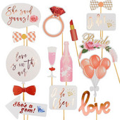 23 buc. Accesorii pentru decorarea petrecerii de nuntă. Accesorii de recuzită pentru selfie de mireasă drăguță, ochelari de mustață creative, recuzită pentru fotografiere