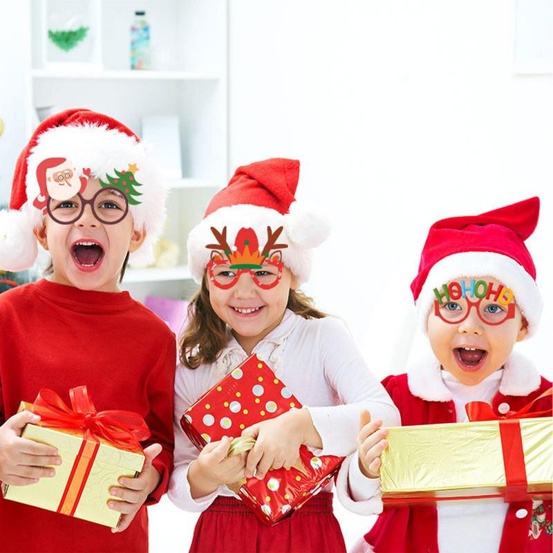 Jõuluprillide raamid Jõulupaberist prillide komplekt Paindlik paberist prillide raamid Suurepärane lõbu pühade jõulupeoks