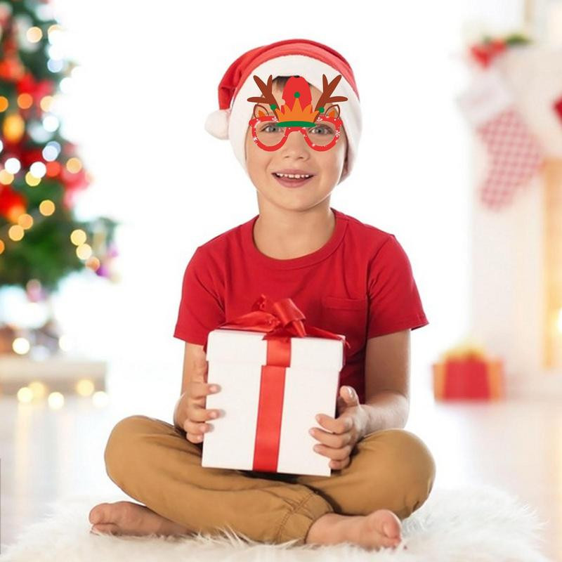 Jõuluprillide raamid Jõulupaberist prillide komplekt Paindlik paberist prillide raamid Suurepärane lõbu pühade jõulupeoks