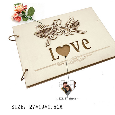 10/20/30/40 Lehekülgi Pulmakülalisteraamat Pulmasildid Puit Pulma Signature Külalisteraamat DIY fotoalbum Pulmakaunistus