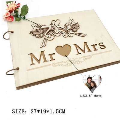 10/20/30/40 Lehekülgi Pulmakülalisteraamat Pulmasildid Puit Pulma Signature Külalisteraamat DIY fotoalbum Pulmakaunistus