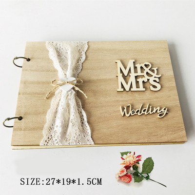 10/20/30/40 Lehekülgi Pulmakülalisteraamat Pulmasildid Puit Pulma Signature Külalisteraamat DIY fotoalbum Pulmakaunistus