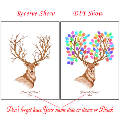 Suasmenintas vardas Data Pirštų atspaudas „Pasidaryk pats“ Vestuvių medžio lapų piešinys, skirtas vestuvių ar vestuvių metinių suvenyrui (pridedama rašalo pagalvėlė)