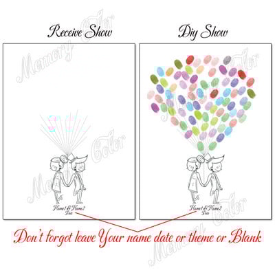 Suasmenintas vardas Data Pirštų atspaudas „Pasidaryk pats“ Vestuvių medžio lapų piešinys, skirtas vestuvių ar vestuvių metinių suvenyrui (pridedama rašalo pagalvėlė)