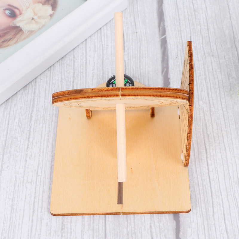 1 бр. Екваториален слънчев часовник Дървен слънчев часовник Часовник за обучение Време Комплект дейности Комплект дървена сграда Часовник