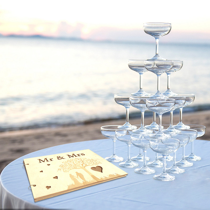 Knjiga gostiju za vjenčanja Veličina A4 s 20/30 stranica Personalizirana knjiga gostiju s potpisom Drvo po narudžbi DIY Knjiga fotografija Vruće vjenčanje s potpisom