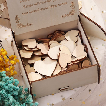 Σχήμα καρδιάς Διαφανές Διακόσμηση Βιβλίου Επισκεπτών Γάμου Ρουστίκ Sweet Heart Drop Box Wedding Drop Box 3D Guestbook Wooden Box