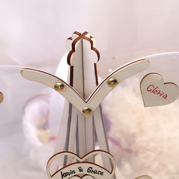 Σχήμα καρδιάς Διαφανές Διακόσμηση Βιβλίου Επισκεπτών Γάμου Ρουστίκ Sweet Heart Drop Box Wedding Drop Box 3D Guestbook Wooden Box