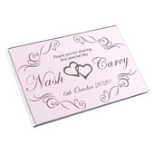 Isikupärastatud graveeritud akrüülpeegel Pulmakülaliste raamatu allkiri Esikaanel Pruudi Peigmehe Pruudi nimi Külalisteraamat Peokink