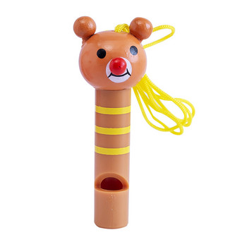 5Pcs Cartoon Wood Whistle Lanyard Noise Maker Treat Детски сувенири за рожден ден Подарък за гости Пластмасов високоговорител Забавен реквизит Pinata Fill