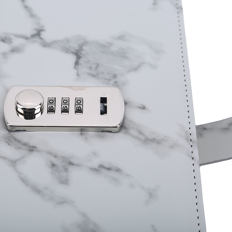 Sąsiuvinio popierius Vintažinis odos marmurinis dienoraštis su kombinuotu slaptažodžio užrakto kodu Nešiojamojo kompiuterio mokyklos biuro reikmenys