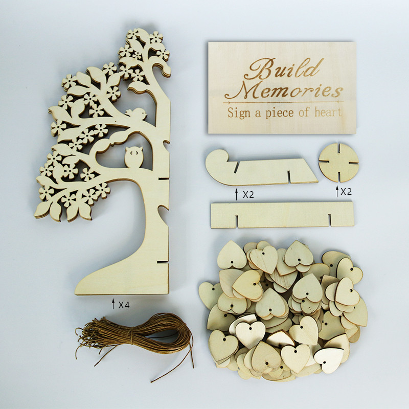 Βιβλίο επισκεπτών γάμου δέντρο ευχών δέντρο για ρουστίκ καλεσμένο γάμου Μητρώο Δέντρο με Ξύλινες Καρδιές Κρεμαστό Δώρο Γάμου Διακοσμήσεις