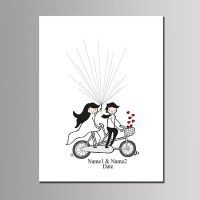 DIY karikatūras auto pirkstu nospiedumu parakstu viesu grāmata bērniem dzimšanas dienas ballīšu dekorēšanai DIY kāzu mīļotājam balonu koku cavas glezna