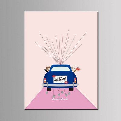 DIY karikatūras auto pirkstu nospiedumu parakstu viesu grāmata bērniem dzimšanas dienas ballīšu dekorēšanai DIY kāzu mīļotājam balonu koku cavas glezna