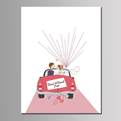 DIY karikatūras auto pirkstu nospiedumu parakstu viesu grāmata bērniem dzimšanas dienas ballīšu dekorēšanai DIY kāzu mīļotājam balonu koku cavas glezna