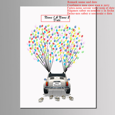 DIY karikatūras auto pirkstu nospiedumu parakstu viesu grāmata bērniem dzimšanas dienas ballīšu dekorēšanai DIY kāzu mīļotājam balonu koku cavas glezna