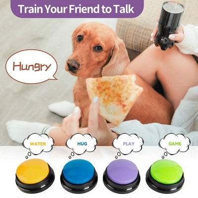 Salvestatav rääkimine Easy Carry häälesalvestuse nupp lastele Lemmikkoerte interaktiivne mänguasi vastamisnupud peomüra tekitajad