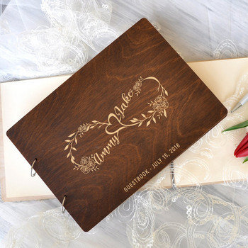 Εξατομικευμένο Βιβλίο Επισκεπτών Γάμου Δώρο ντους για πάρτι Χειροποίητο Ξύλινο Βιβλίο Επισκεπτών Φωτογραφικό Άλμπουμ Λεύκωμα Αναμνηστικό γάμου