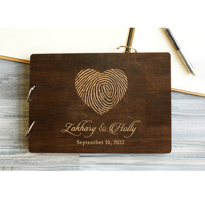 Personalizirana knjiga gostiju vjenčanja Poklon za tuširanje Ručno izrađena drvena knjiga gostiju Foto album Spomenar Uspomena na vjenčanje