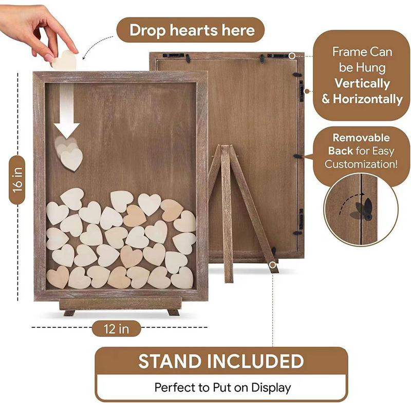 Carte de oaspeți de nuntă rustică Carte de oaspeți în formă de inimă Urări alternative dulci Urări dulci Decorațiuni de nuntă pentru recepție Uimitor
