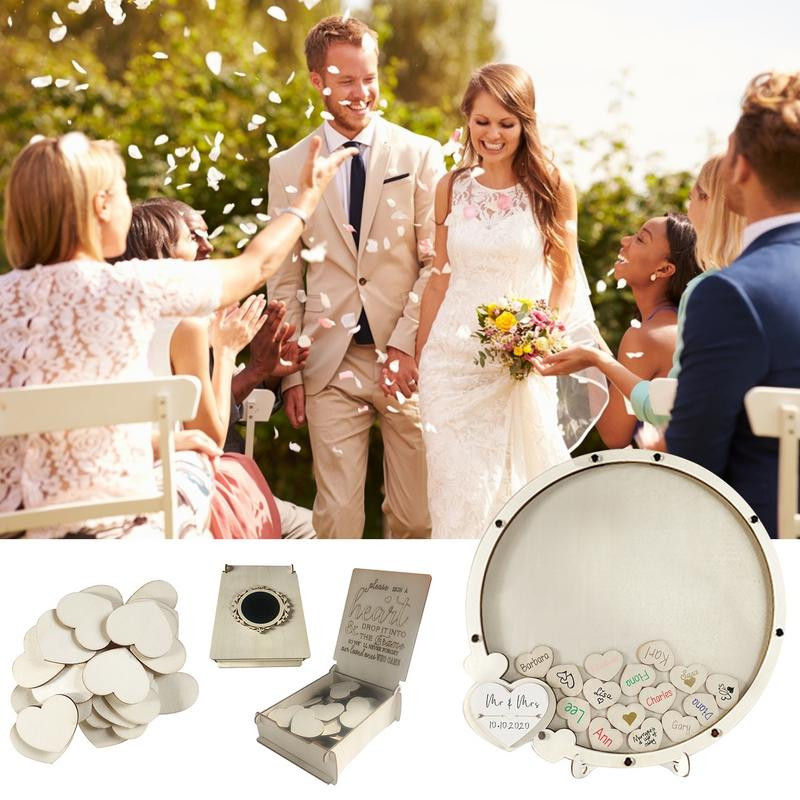 Carte de oaspeți de nuntă rustică Carte de oaspeți în formă de inimă Urări alternative dulci Urări dulci Decorațiuni de nuntă pentru recepție Uimitor