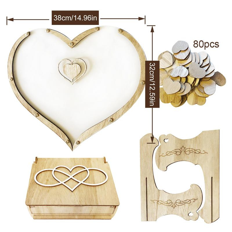 Carte de oaspeți de nuntă rustică Carte de oaspeți în formă de inimă Urări alternative dulci Urări dulci Decorațiuni de nuntă pentru recepție Uimitor