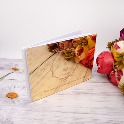 25x18cm Персонализиран модерен стил Сватбен подпис Книга за гости Акрилни огледални корици Книги Годежни сувенири Подарък