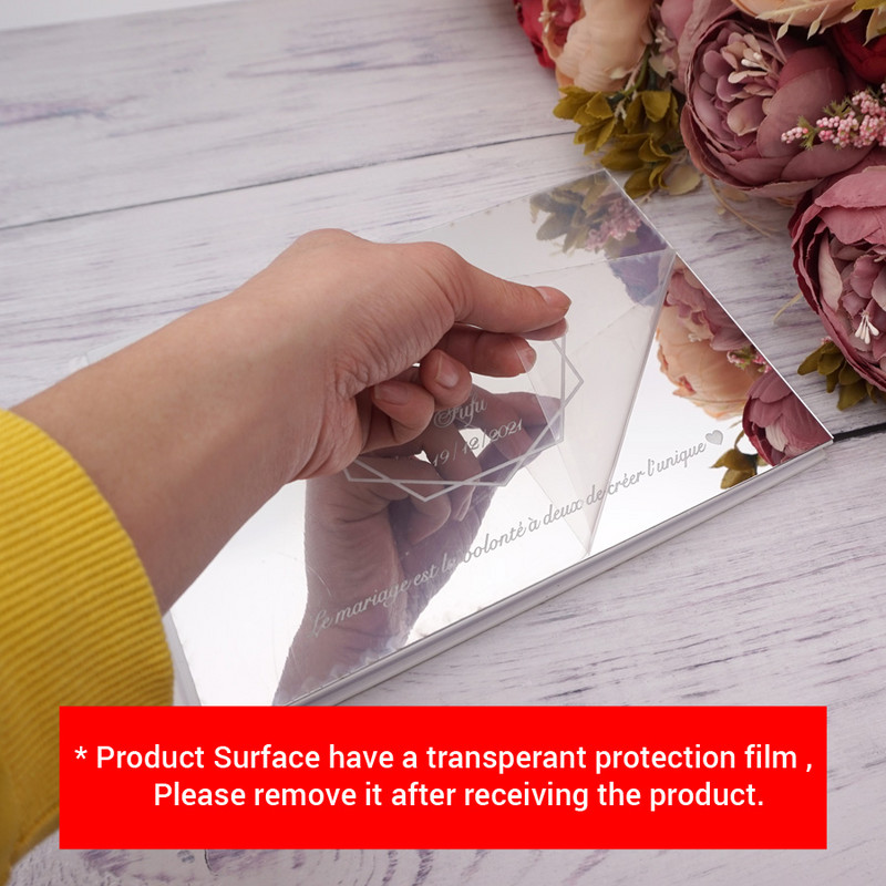 25 x 18 cm kohandatud moodsa stiiliga pulmade külalisteraamat Akrüülist peeglikaaneraamatud Kihluspeo soodustuste kingitus