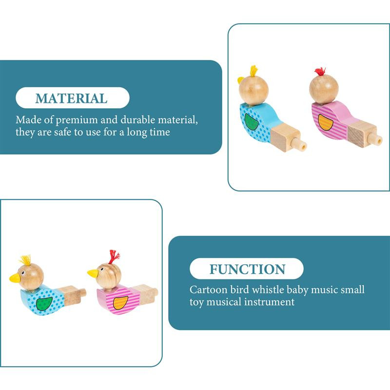 12 tk Puidust linnuviled Multikas Vile Linnukujuline Mänguasi Laste Vile Hariv kingitus lastele (juhuslik värv)