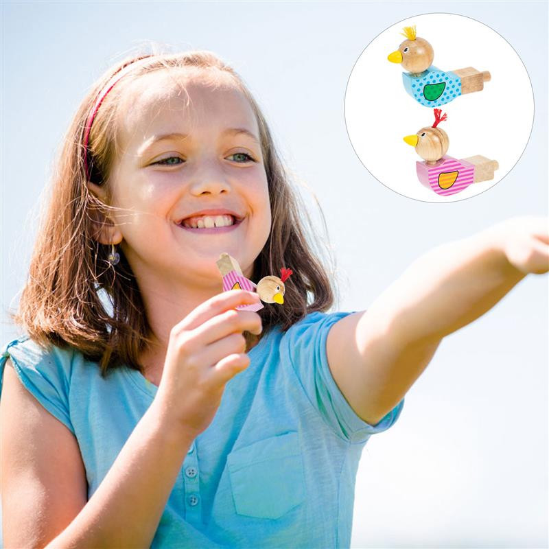 12 tk Puidust linnuviled Multikas Vile Linnukujuline Mänguasi Laste Vile Hariv kingitus lastele (juhuslik värv)