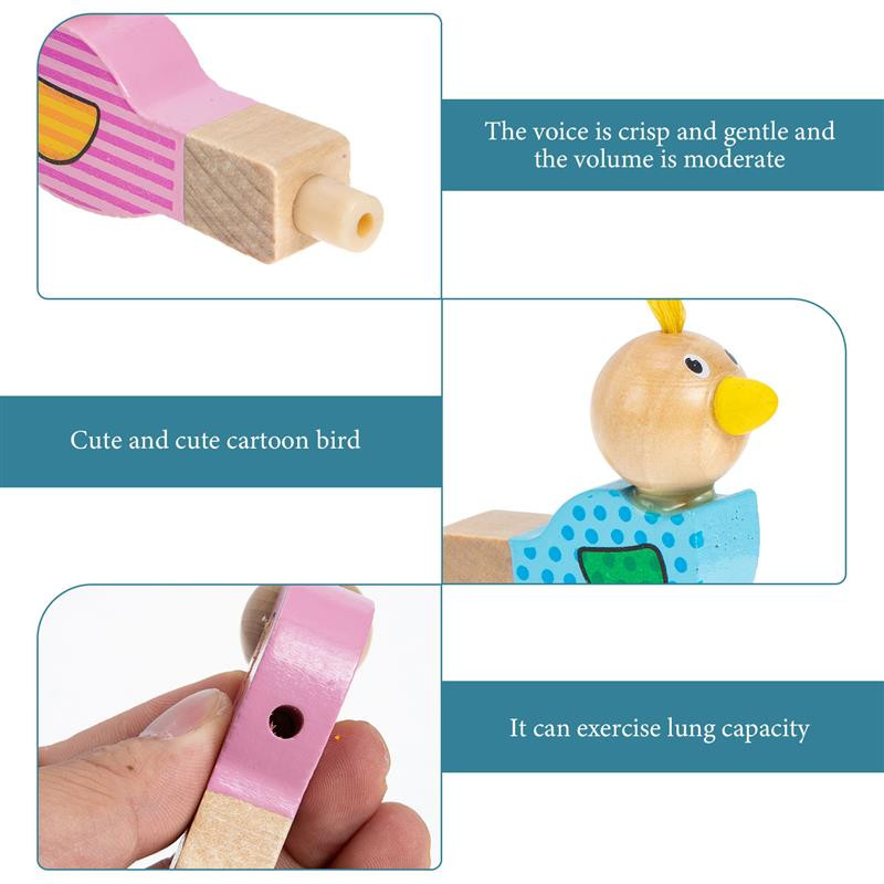 12 tk Puidust linnuviled Multikas Vile Linnukujuline Mänguasi Laste Vile Hariv kingitus lastele (juhuslik värv)