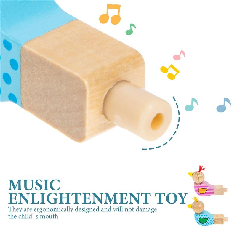 12 tk Puidust linnuviled Multikas Vile Linnukujuline Mänguasi Laste Vile Hariv kingitus lastele (juhuslik värv)