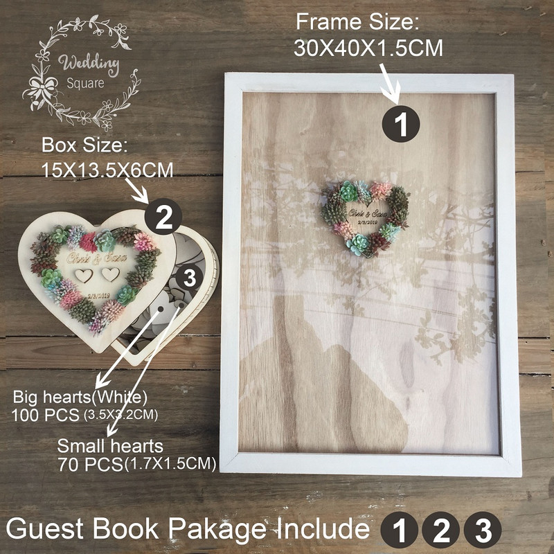 Pulmakast Pulmamahlane Cactus Wrcath Isikupärastatud külalisteraamat Raam Sildiraamat Pulmakaunistus puidust kast