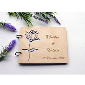 Alternative de carte de oaspeți de nuntă cu flori scobite gravate, carte de oaspeți din lemn, album foto de nuntă personalizat A4, carte de oaspeți gravată rustic