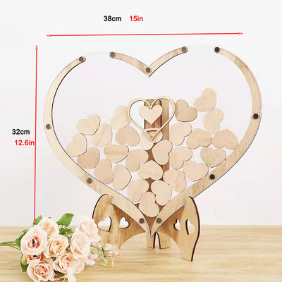 Pulmakülaliste raamatu vastuvõtt Pulmasildid Drop Box Signature Puidust õnnistuskarp Alternatiivne kodukaunistus tervituskaunistused