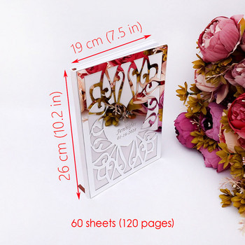 26x19cm Wedding Signature Βιβλίο επισκεπτών Εξατομικευμένο άλμπουμ Λευκές κενές σελίδες Προσαρμοσμένο check-in Βιβλίο Διακόσμηση πάρτι Μπομπονιέρες Δώρο επισκεπτών