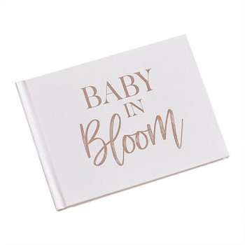 Руж Rose Gold Baby Shower Книга за гости Подаръци Подарък за спомен, Неутрален Baby Shower, Нов бебешки фотоалбум, Книга за гости