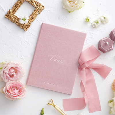 Carte de jurământ de nuntă Favoare Cartea jurământului mirilor A4 Copertă din catifea cu funde Cadou de mireasă Declarație romantică de dragoste Prop foto