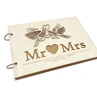 Βιβλίο επισκεπτών Mr & Mrs Wedding Couple Bird Bride and Groom Wedding Guestbook Wedding Guest Sign-in Βιβλίο Ρουστίκ προμήθειες γάμου