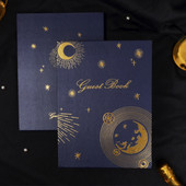 Βιβλίο επισκεπτών γάμου Μωρό νυφικό ντους δώρα Ευχετήρια πρόσκληση Υπογραφή Όνομα Επαγγελματικό βιβλίο Μπλε εξώφυλλο με χρυσά αστέρια