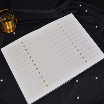 Βιβλίο επισκεπτών γάμου Μωρό νυφικό ντους δώρα Ευχετήρια πρόσκληση Υπογραφή Όνομα Επαγγελματικό βιβλίο Μπλε εξώφυλλο με χρυσά αστέρια